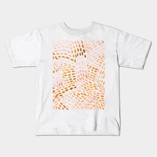 Watercolor dotted lines - orange Kids T-Shirt